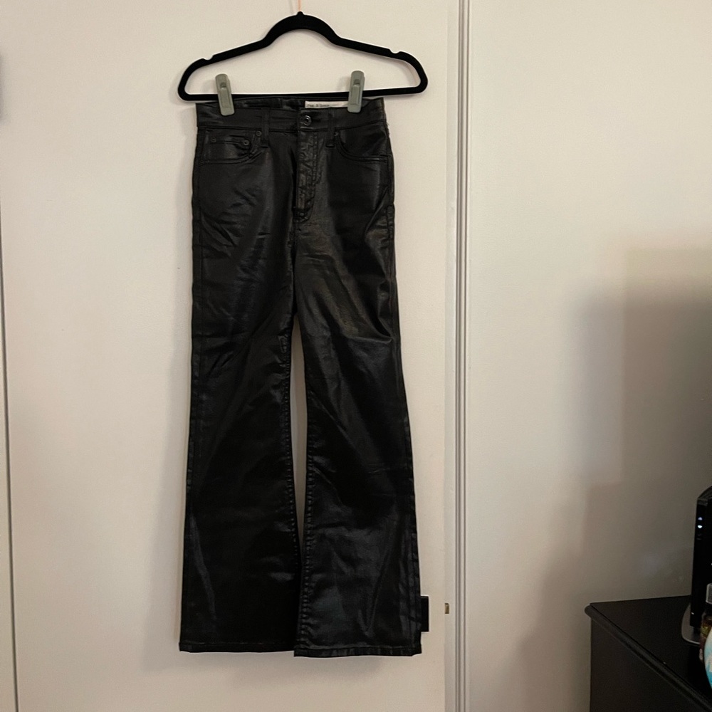 Black shiny jeans